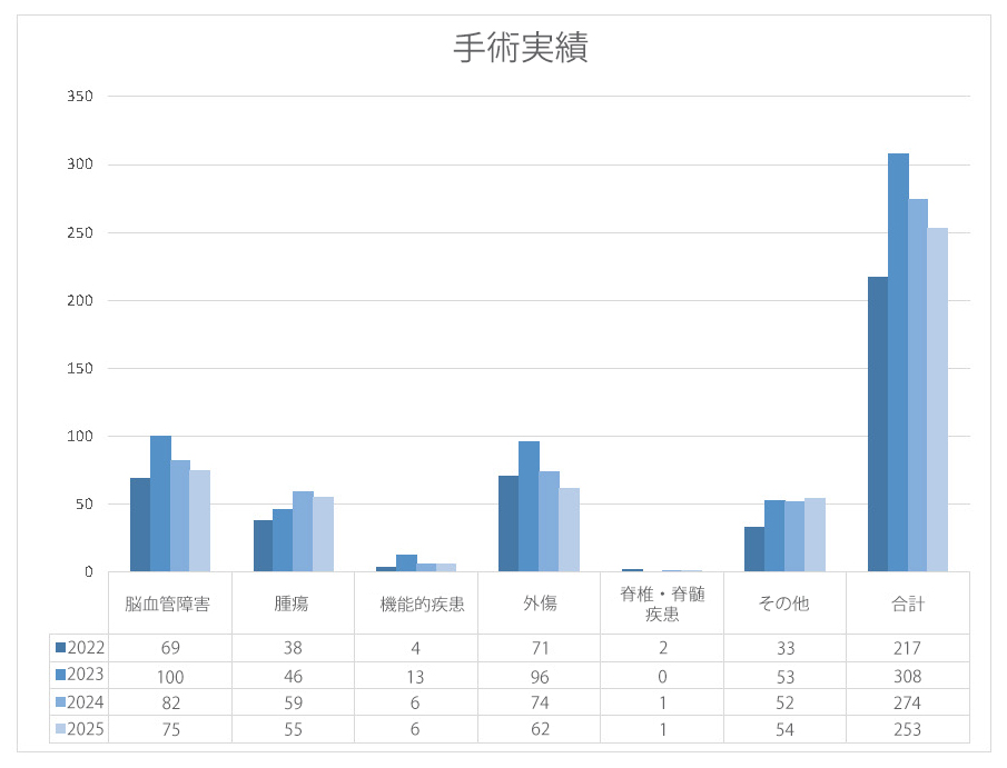 脳神経外科：手術実績